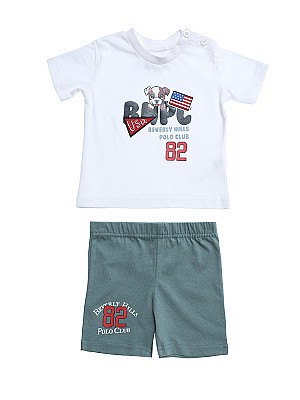 Σετ Polo Beverly Hills 9-12 μηνών - WHITE